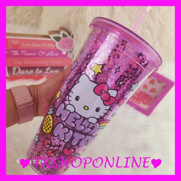 💗🥤{Hello Kitty} Pink Confetti Travel Cup🥤💗 NEW - Picture 2 of 4